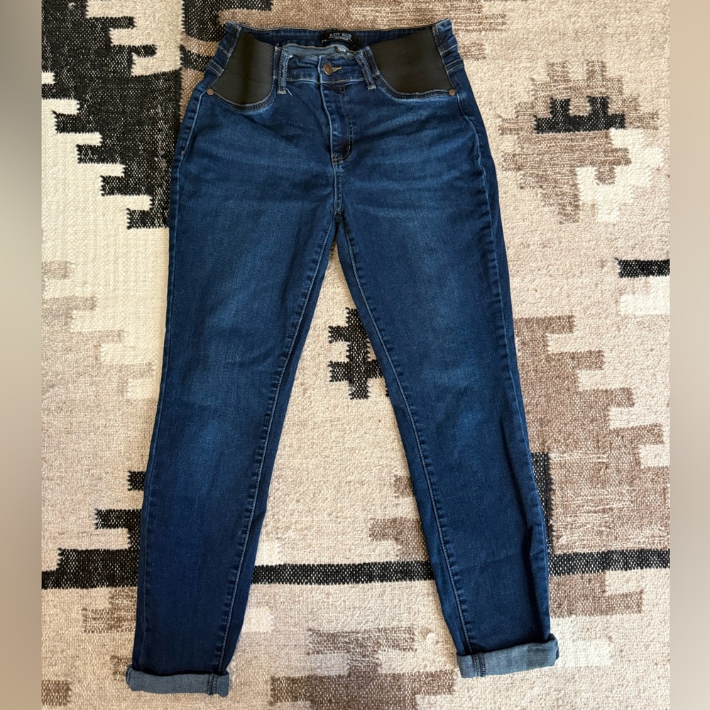 Judy Blue Dark Blue Skinny Jeans with Black Elastic